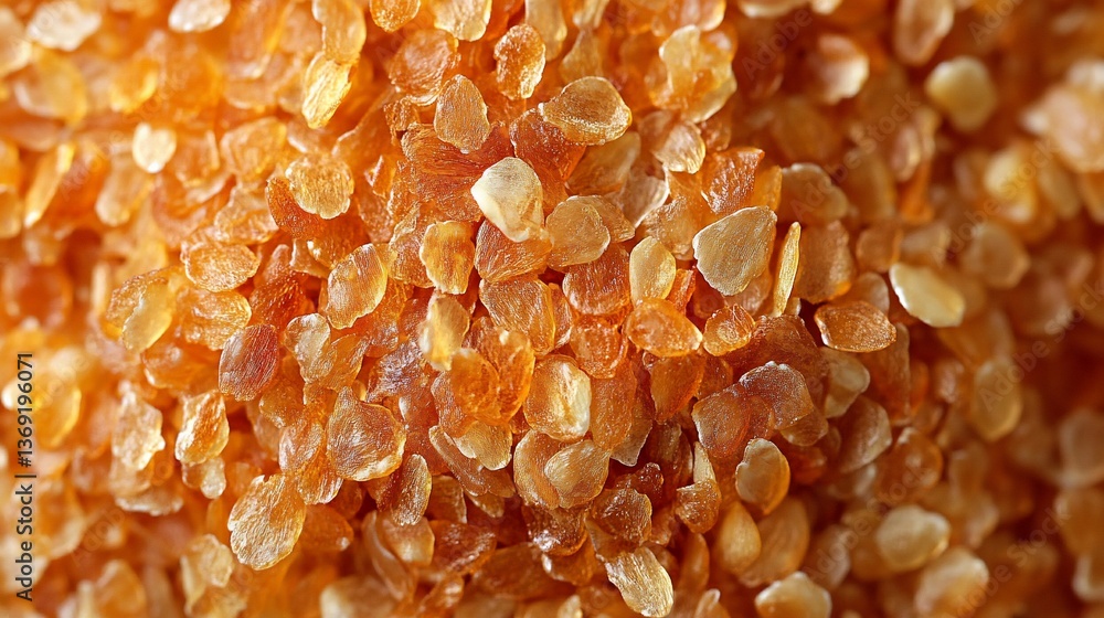 Amber-Colored Crystal Grains Close-Up Texture Amber-Colored Crystal Grains Close-Up Texture