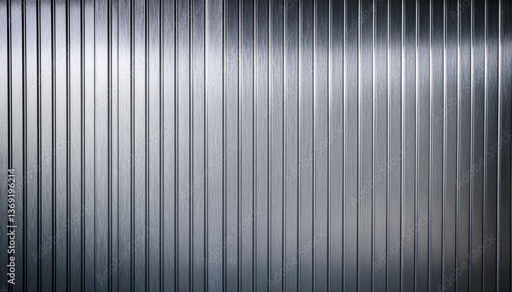 Obraz premium Corrugated Brushed Stainless Steel Sheet Metal Sheet Wall Texture Background