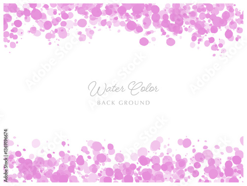 Spring colorful pink watercolor polka dot frame background material copy space
