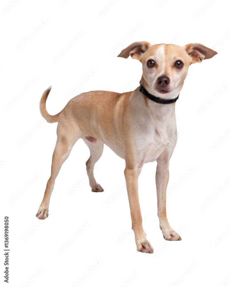 Cute Chihuahua Mix Dog Isolated on White Background Cute Chihuahua Mix Dog Isolated on White Background