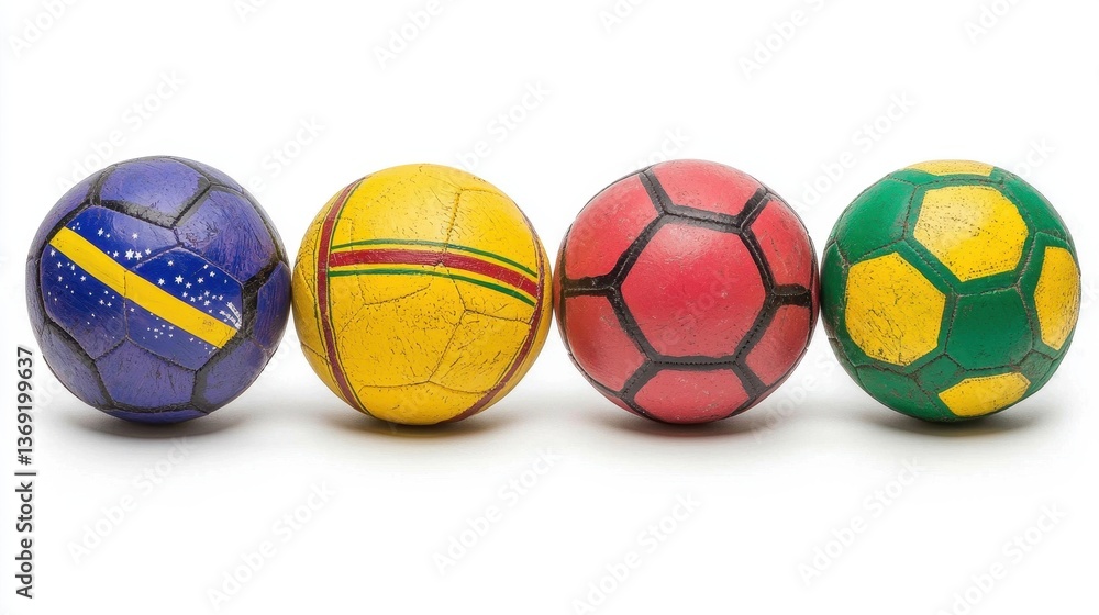 Colorful Soccer Balls Representing Different Countries and Cultures Colorful Soccer Balls Representing Different Countries and Cultures