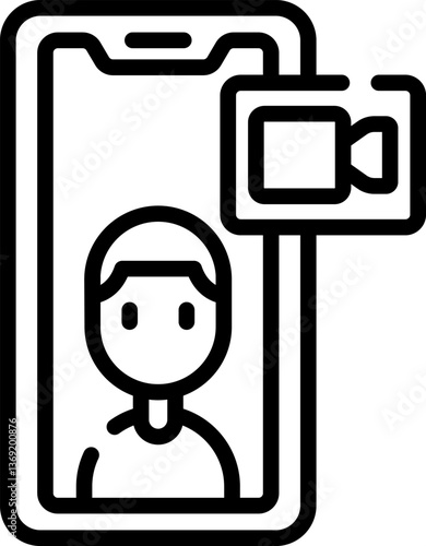 videocall Illustration on a white background.
