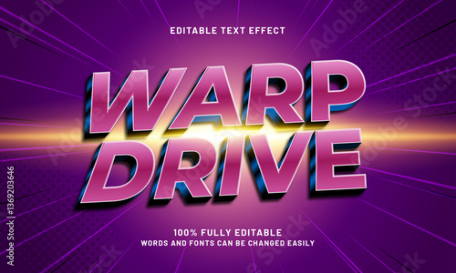 warp drive editable text effect with a fast and speed text style