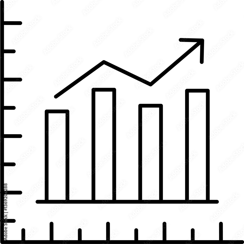 bar chart Illustration on a white background. bar chart Illustration on a white background.