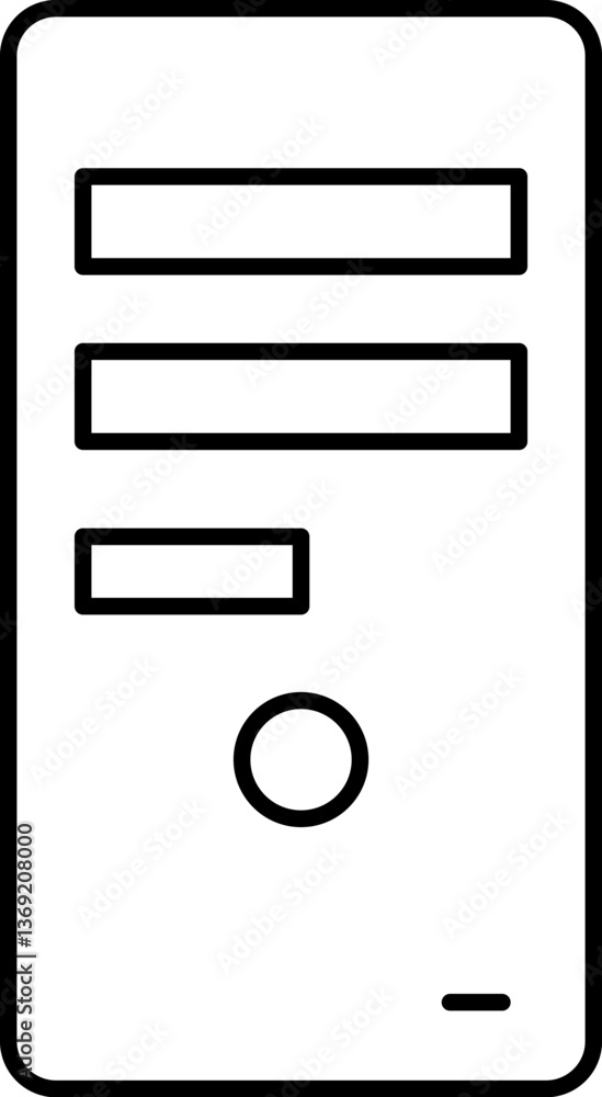 computer tower Illustration on a white background. computer tower Illustration on a white background.