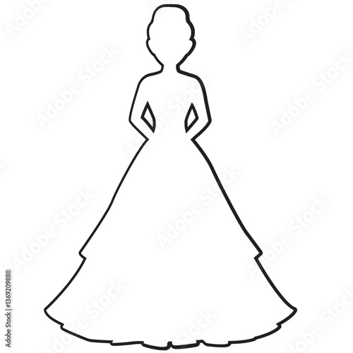 silhouette of a bride outline