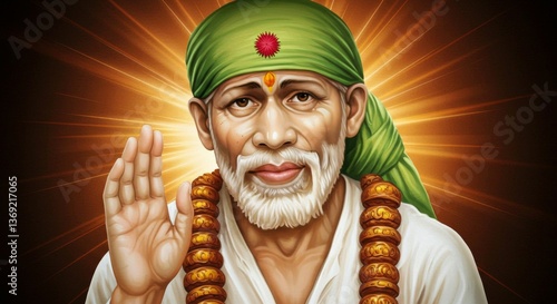 Shirdi Sai Baba Blessing with Divine Light