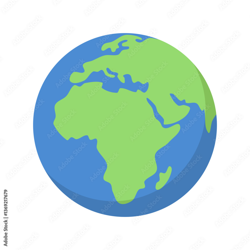 Simple earth globe icon vector illustration in flat style perfect for education theme Simple earth globe icon vector illustration in flat style perfect for education theme