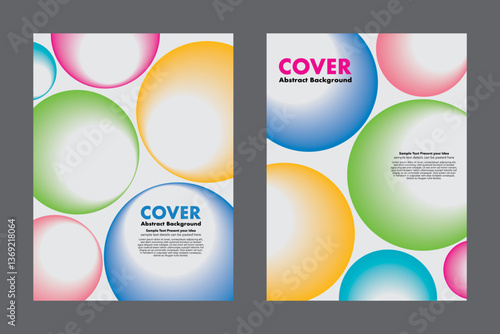 Abstract vector geometric design featuring glowing colorful circles on white background. For cover, poster, annual report, digital artwork, infographic 