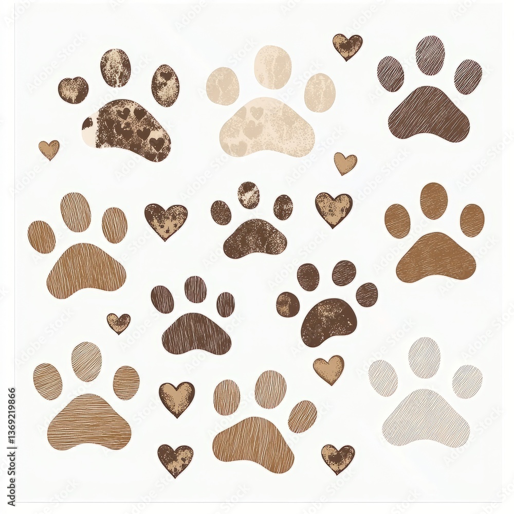 brown paw prints on white background brown paw prints on white background