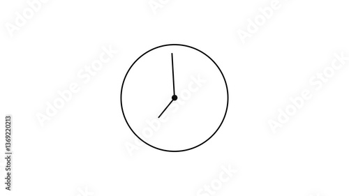 Simple round clock line art icon. time spend animation. stopwatch icon arrow rotating animation.