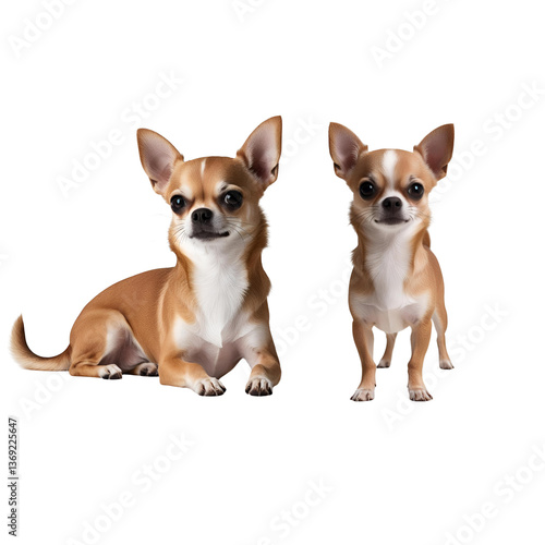 close up of  a Chihuahua dogs with white background 