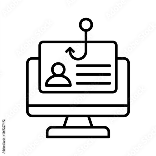 phishing outline icon vector illustration