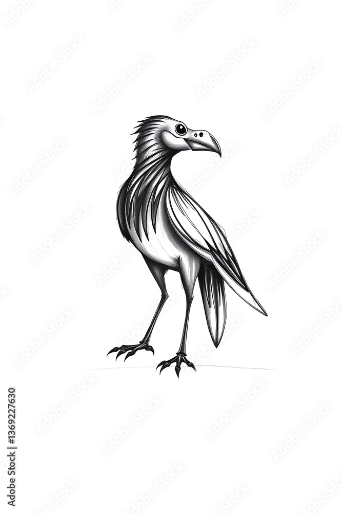 Fototapeta premium Detailed crow illustration