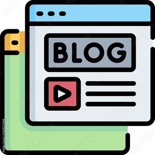 blogging Illustration on a white background