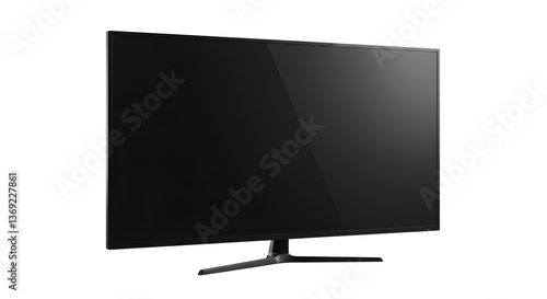 Isolated Modern Flat Screen Television Display on White Background