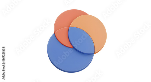 Illustrative Venn Diagram with Three Overlapping Circles in Different Colors