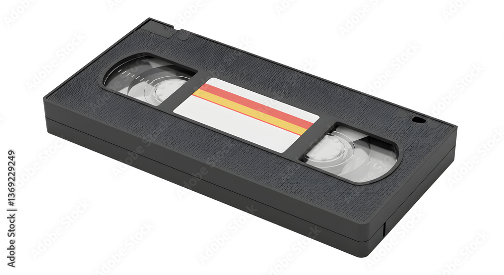 Obraz premium Vintage VHS Tape on White Background Still Life Product Shot