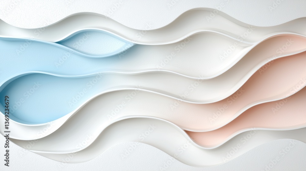 Obraz premium Abstract wavy layers background in pastel colors