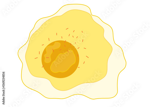 fried egg on white background