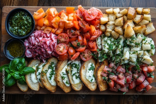 Wallpaper Mural Flat lay of colorful vegetables fruits and snacks on bright orange table Torontodigital.ca
