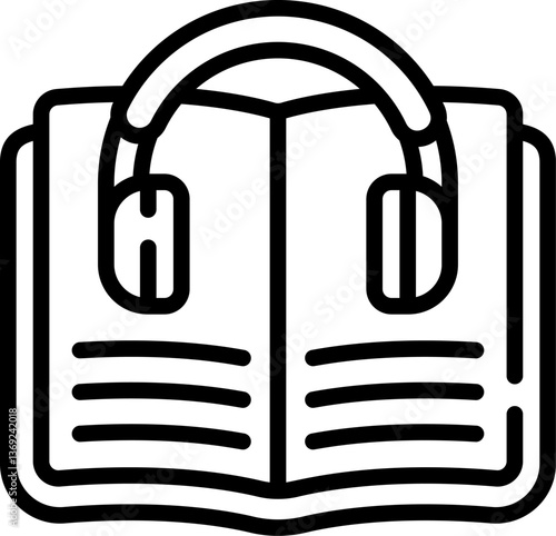 audio book Illustration on a white background.
