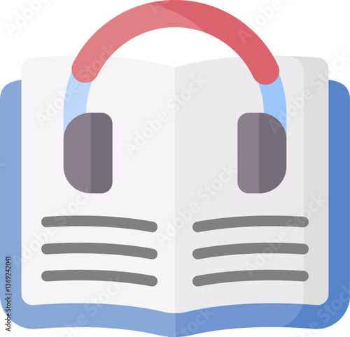 audio book Illustration on a white background.