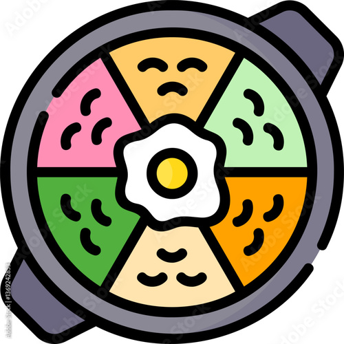 bibimbap Illustration on a white background.