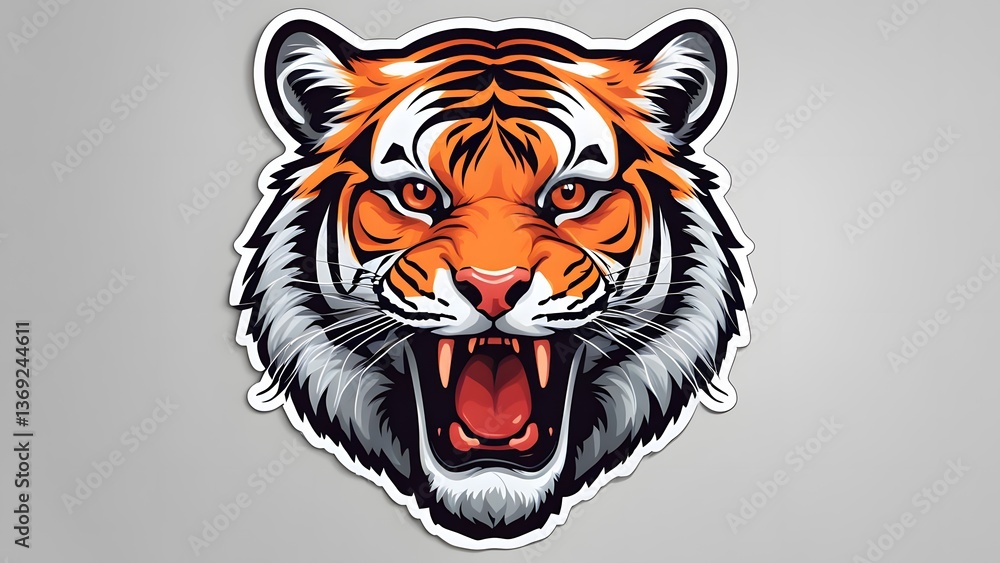 Fototapeta premium Tiger vector sticker
