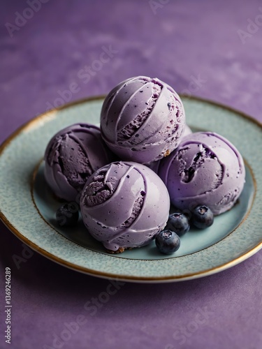 Wallpaper Mural attractive ube ice cream close-up on a beautiful plate arrangement portrait Torontodigital.ca