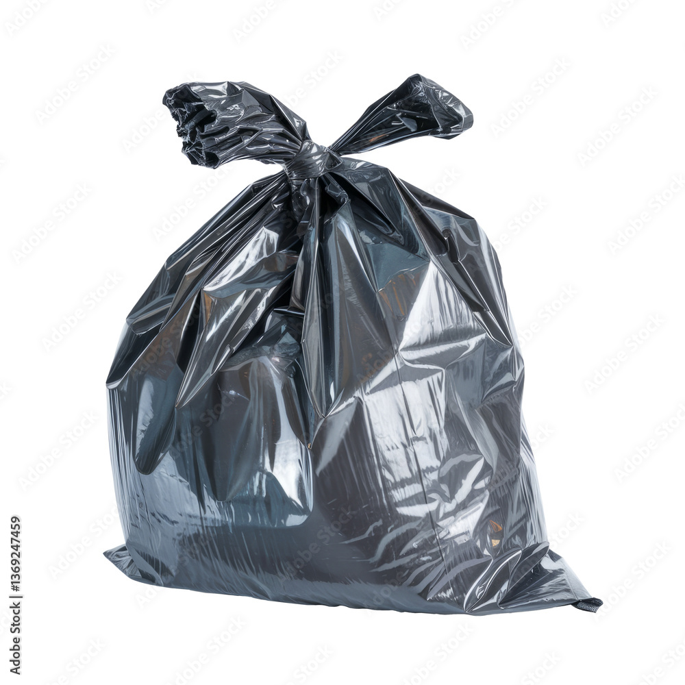 full black garbage bag isolated on white background full black garbage bag isolated on white background