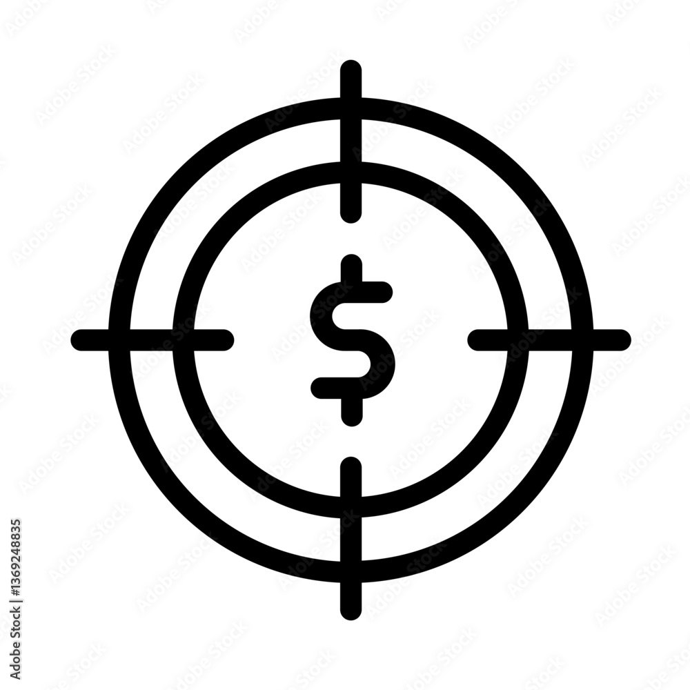 Money target line icon Money target line icon