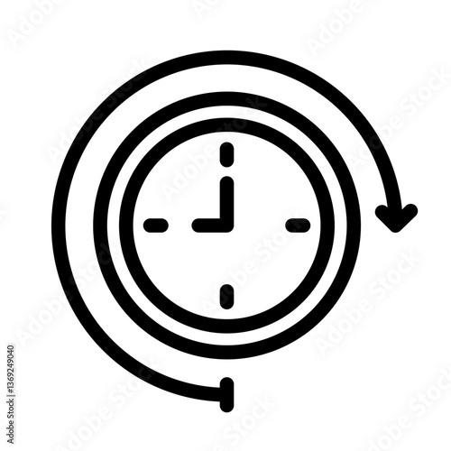 Working time line icon