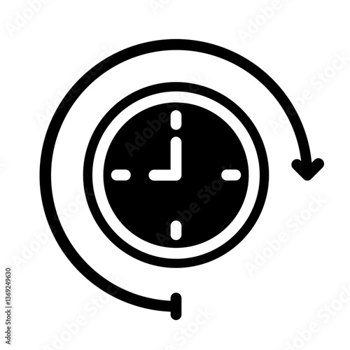 Working time solid black icon