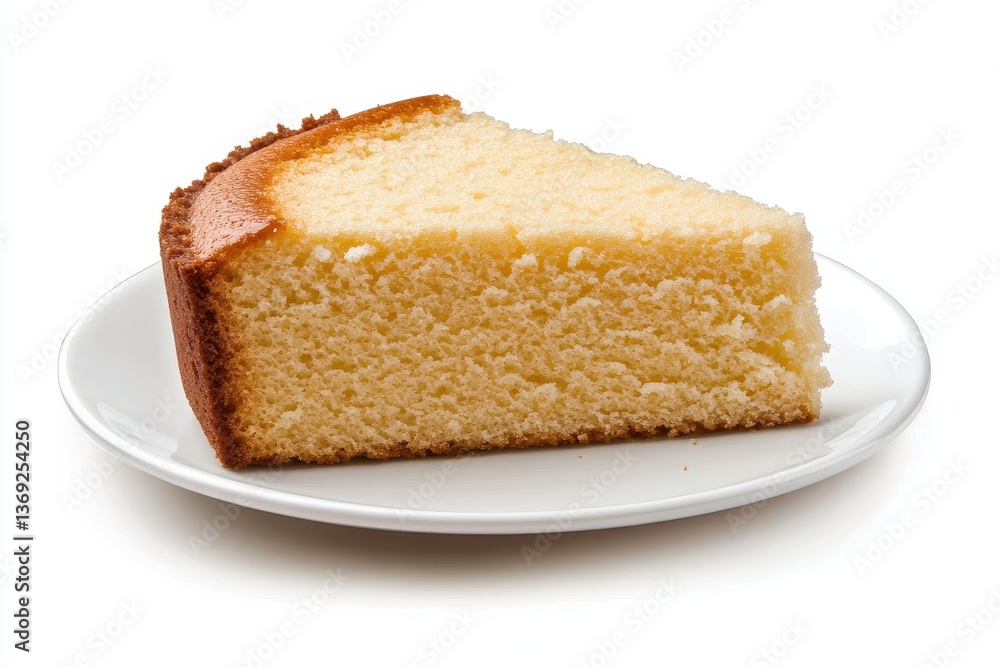 Moist and Delicious Slice of Sponge Cake on a White Plate Perfect for Celebrations and Dessert Lovers Moist and Delicious Slice of Sponge Cake on a White Plate Perfect for Celebrations and Dessert Lovers