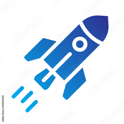Rocket growth flat gradient icon