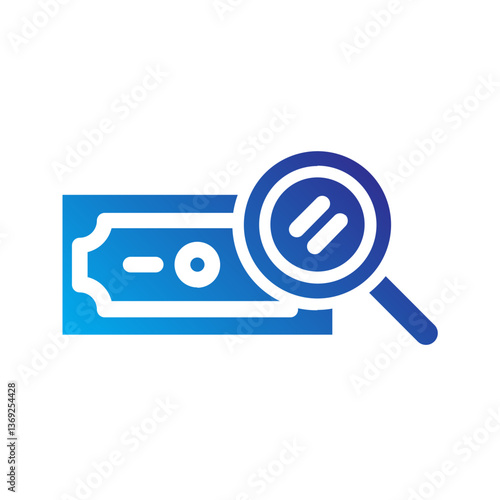 Money search flat gradient icon