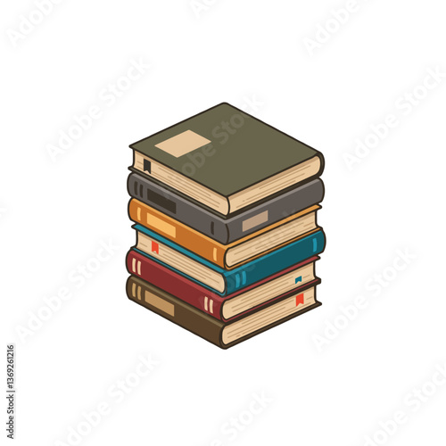 A colorful stack of books, representing reading and knowledge