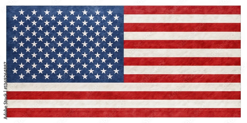 Naklejka premium American Flag Urban Exploration Photography Background, Grunge Patriotism, Cityscape, Wall Art, Abstract Flag Design