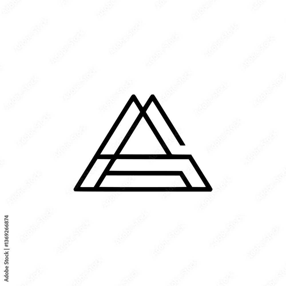 Geometric Letter A Logo Design, Minimalist Abstract Outline Geometric Letter A Logo Design, Minimalist Abstract Outline