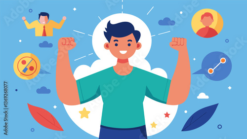 A participant shares a personal story their voice trembling at first but gaining strength and confidence as they continue.. Vector illustration