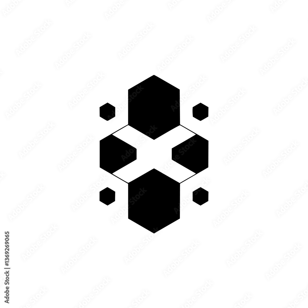 Fototapeta premium Abstract Geometric X Formation on White Background