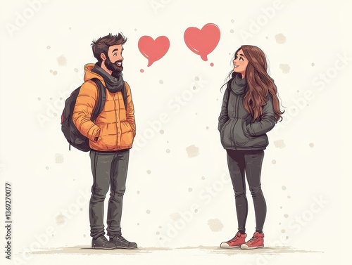 Stylish Couple in Modern Vintage Setting