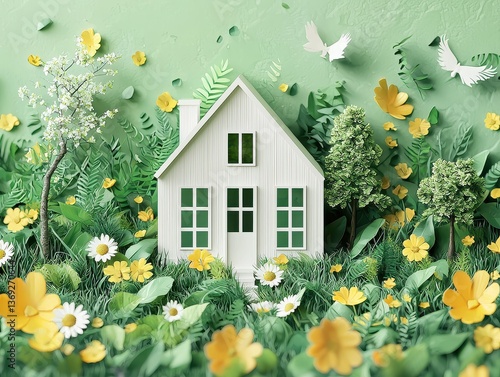 White House Among Lush Greenery