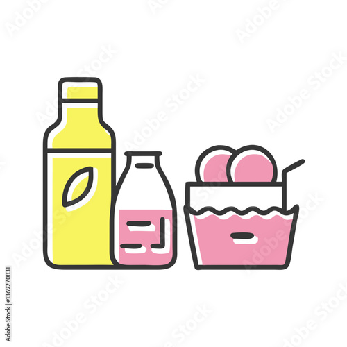 Food and groceries icon for shopping and nutrition