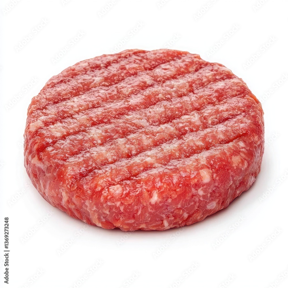 raw burger cutlet isolated on white background raw burger cutlet isolated on white background