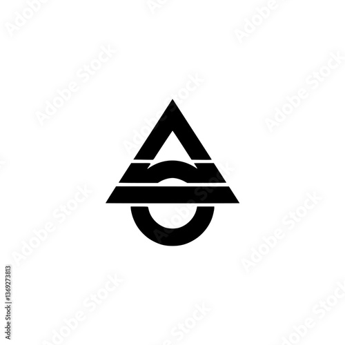 Wallpaper Mural Abstract Geometric Logo Design in Black and White Torontodigital.ca