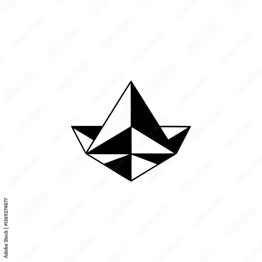 Geometric Abstract Logo: Black & White, Clean Design Geometric Abstract Logo: Black & White, Clean Design
