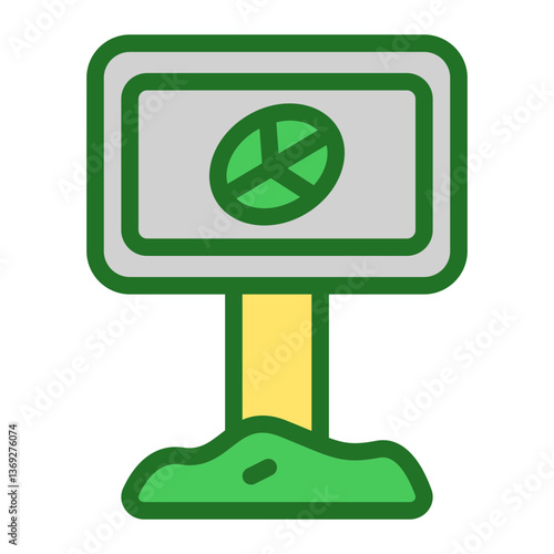 go green earth filled flat icon