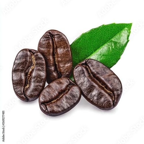 Wallpaper Mural coffee beans isolated on white Torontodigital.ca